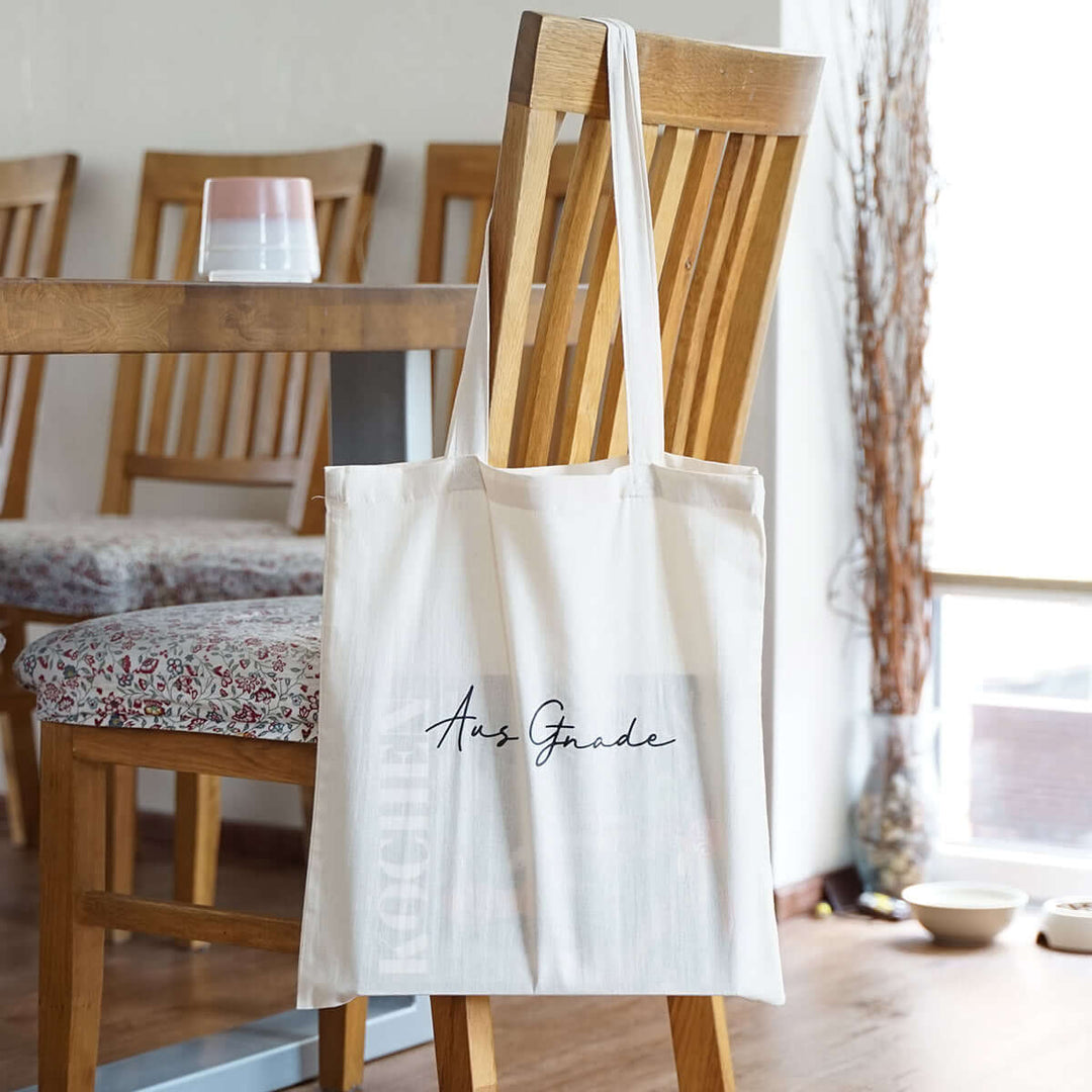 Tasche "Aus Gnade" · Bio-Baumwolle · Natur – Aus Gnade
