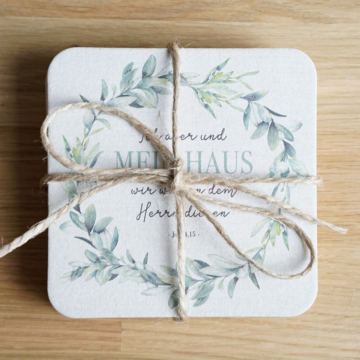 Tassenuntersetzer "Mein Haus" · Pappe – Aus Gnade