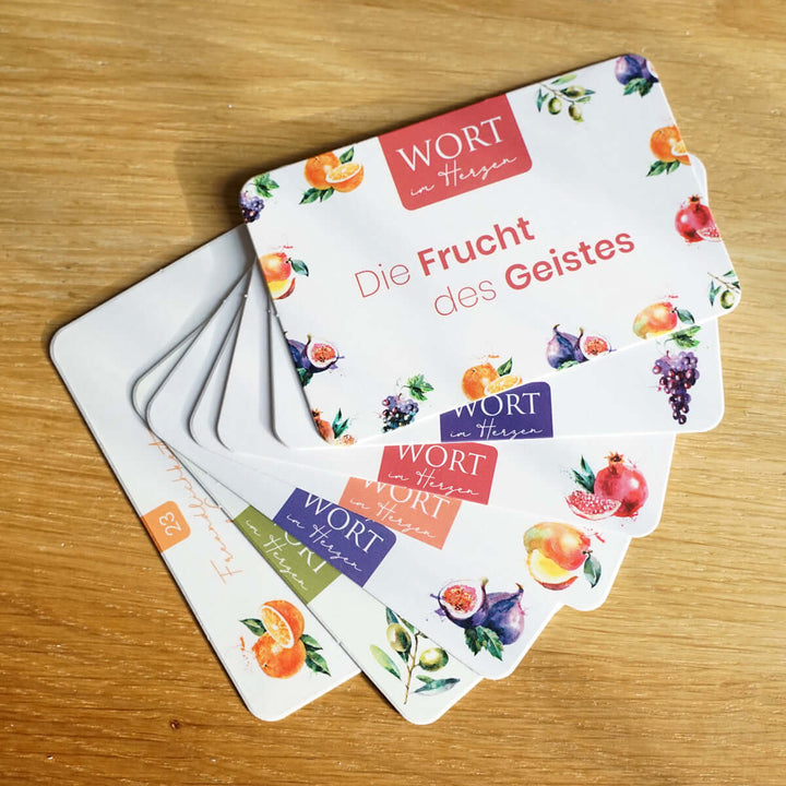 Sparset – Wort im Herzen: Basis-Set + Die Frucht des Geistes + Aufbewahrungsbox · Bibelverse – Aus Gnade