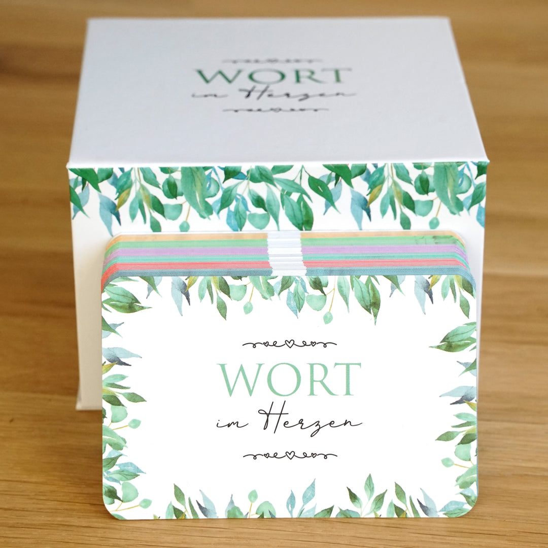 Wort im Herzen · Basis-Set + Aufbewahrungsbox · Bibelverse – Aus Gnade