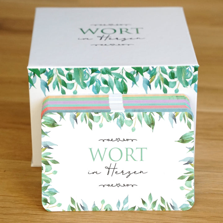 Wort im Herzen · Basis-Set + Aufbewahrungsbox · Bibelverse – Aus Gnade