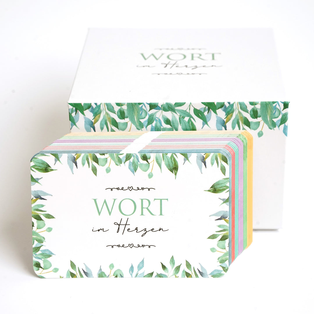 Wort im Herzen · Basis-Set + Aufbewahrungsbox · Bibelverse – Aus Gnade