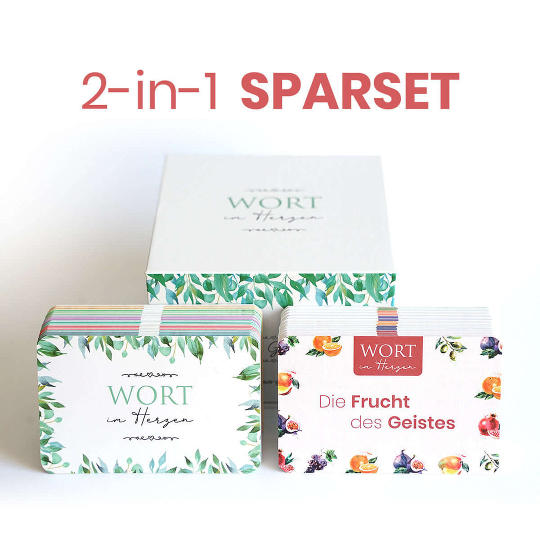Sparset – Wort im Herzen: Basis-Set + Die Frucht des Geistes + Aufbewahrungsbox · Bibelverse – Aus Gnade
