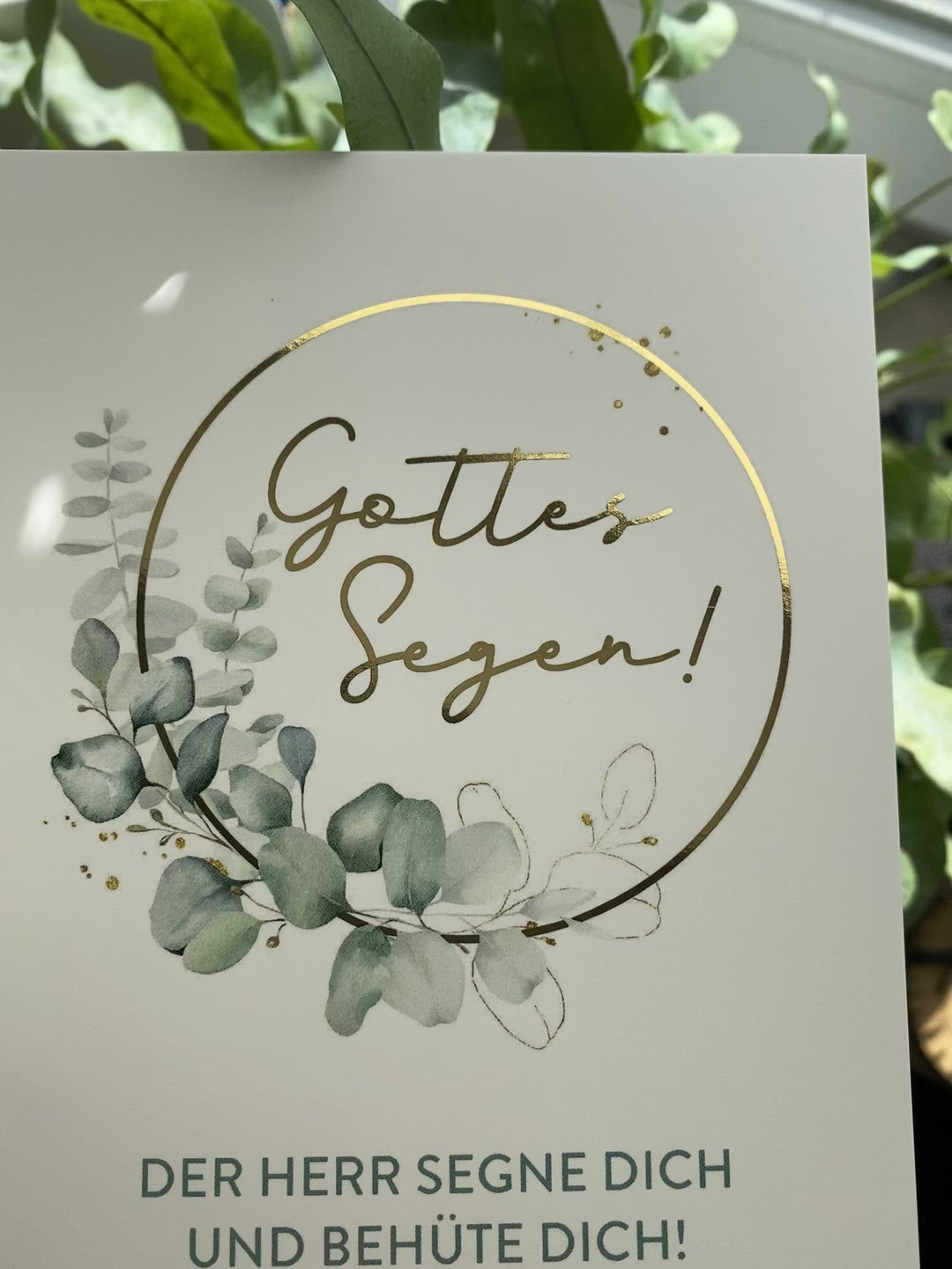 Postkarte "Gottes Segen!" · Bibelvers zum Geburtstag, zur Hochzeit · A6 · mit Gold veredelt