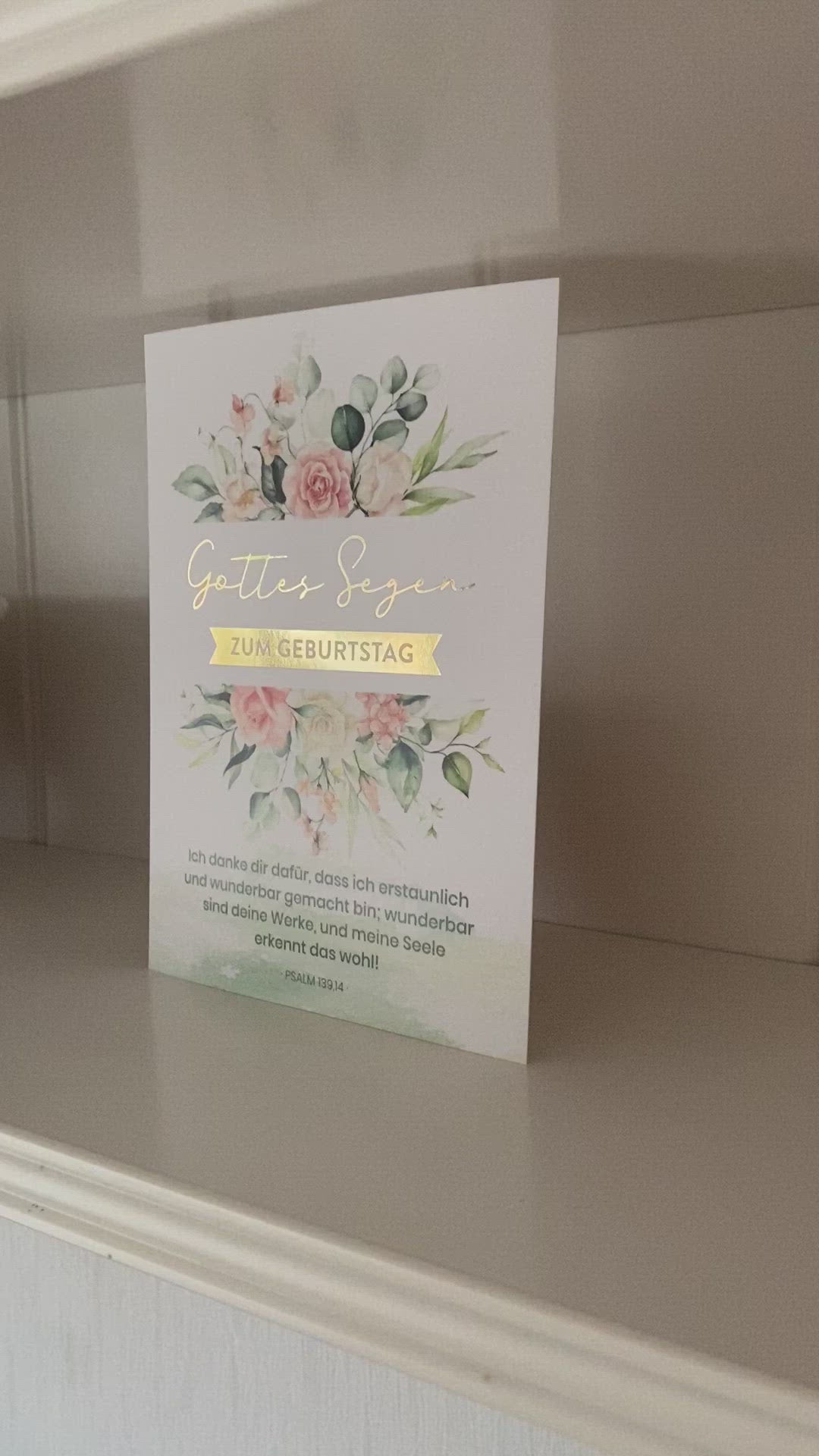 Postkarte "Gottes Segen zum Geburtstag" · Bibelvers zum Geburtstag · A6 · mit Gold veredelt