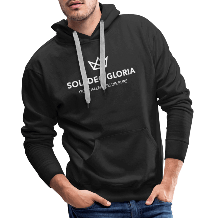 Christlicher Premium Hoodie "Soli Deo Gloria" · für Männer – Aus Gnade