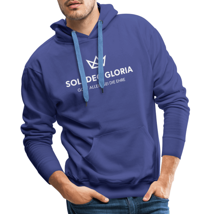 Christlicher Premium Hoodie "Soli Deo Gloria" · für Männer – Aus Gnade