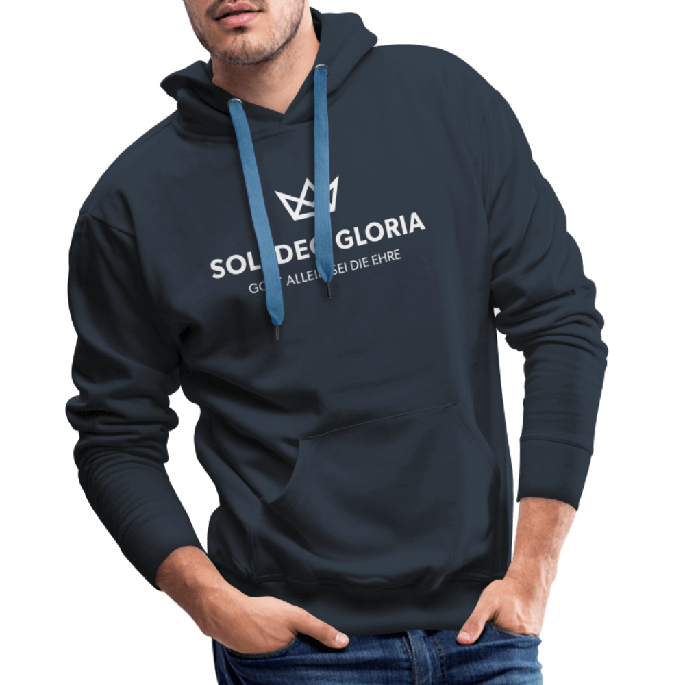 Christlicher Premium Hoodie "Soli Deo Gloria" · für Männer – Aus Gnade