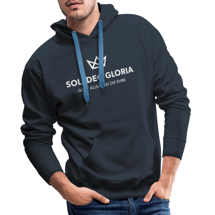 Christlicher Premium Hoodie "Soli Deo Gloria" · für Männer – Aus Gnade