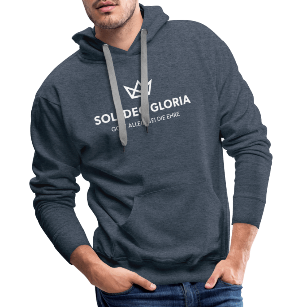 Christlicher Premium Hoodie "Soli Deo Gloria" · für Männer – Aus Gnade