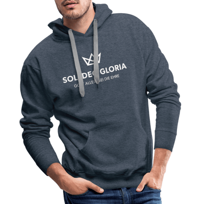 Christlicher Premium Hoodie "Soli Deo Gloria" - Jeansblau