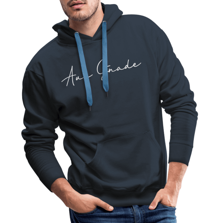 Christlicher Premium Hoodie "Aus Gnade" · für Männer – Aus Gnade