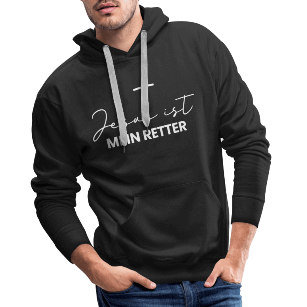Christlicher Premium Hoodie "Jesus ist mein Retter" · für Männer – Aus Gnade