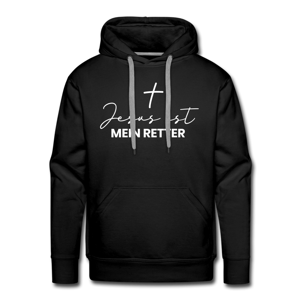Christlicher Premium Hoodie "Jesus ist mein Retter" · für Männer – Aus Gnade