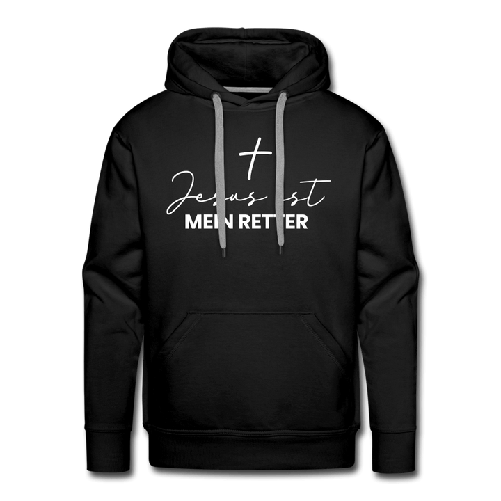 Christlicher Premium Hoodie "Jesus ist mein Retter" · für Männer – Aus Gnade