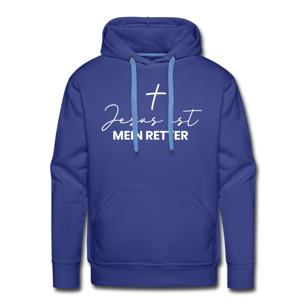 Christlicher Premium Hoodie "Jesus ist mein Retter" · für Männer – Aus Gnade