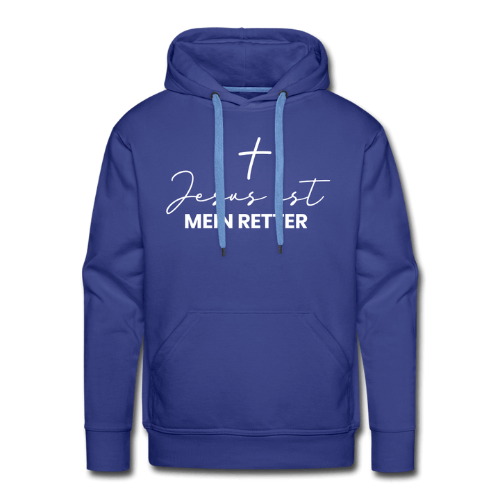 Christlicher Premium Hoodie "Jesus ist mein Retter" · für Männer – Aus Gnade