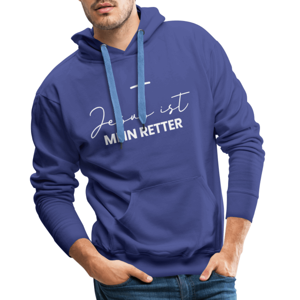 Christlicher Premium Hoodie "Jesus ist mein Retter" · für Männer – Aus Gnade