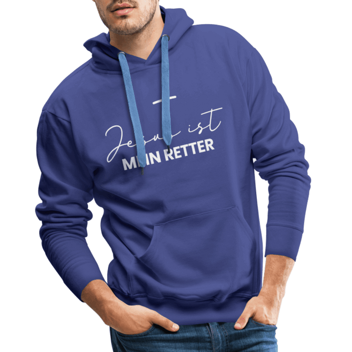 Christlicher Premium Hoodie "Jesus ist mein Retter" · für Männer – Aus Gnade