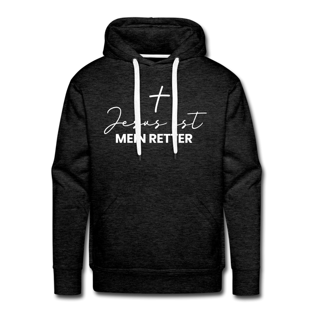 Christlicher Premium Hoodie "Jesus ist mein Retter" · für Männer – Aus Gnade