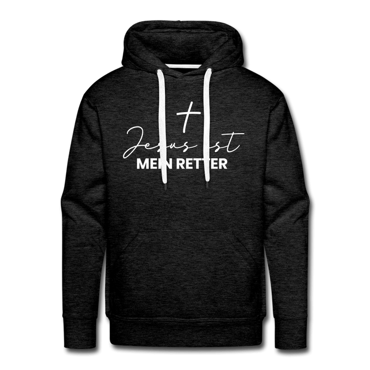 Christlicher Premium Hoodie "Jesus ist mein Retter" · für Männer – Aus Gnade